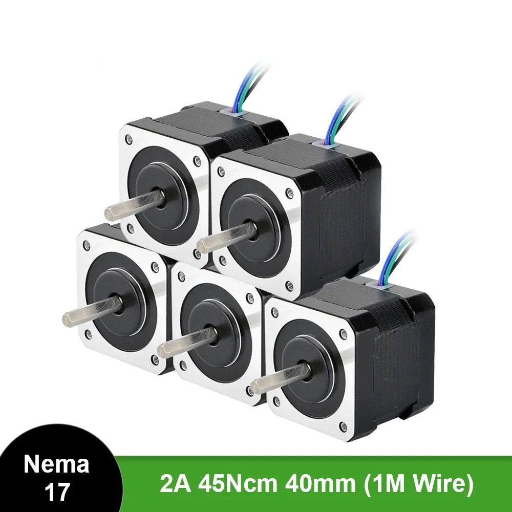

Бесплатная доставка! Шаговый электродвигатель Nema 17 42bygh с 4 выходами, 40 мм, кабель 1 м, 45 нсм (64 унции), 2 А, 17hs4401, шаговый электродвигатель для 3D-п...