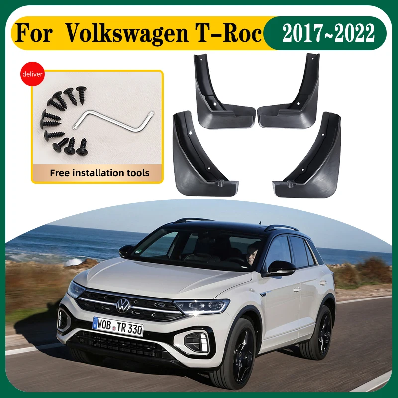

Car Mud Flap For Volkswagen T-Roc VW TRoc T Roc A11 AC7 2017~2022 4 PCS Car Mudguards Splash Guard Front Rear Fender Accessories