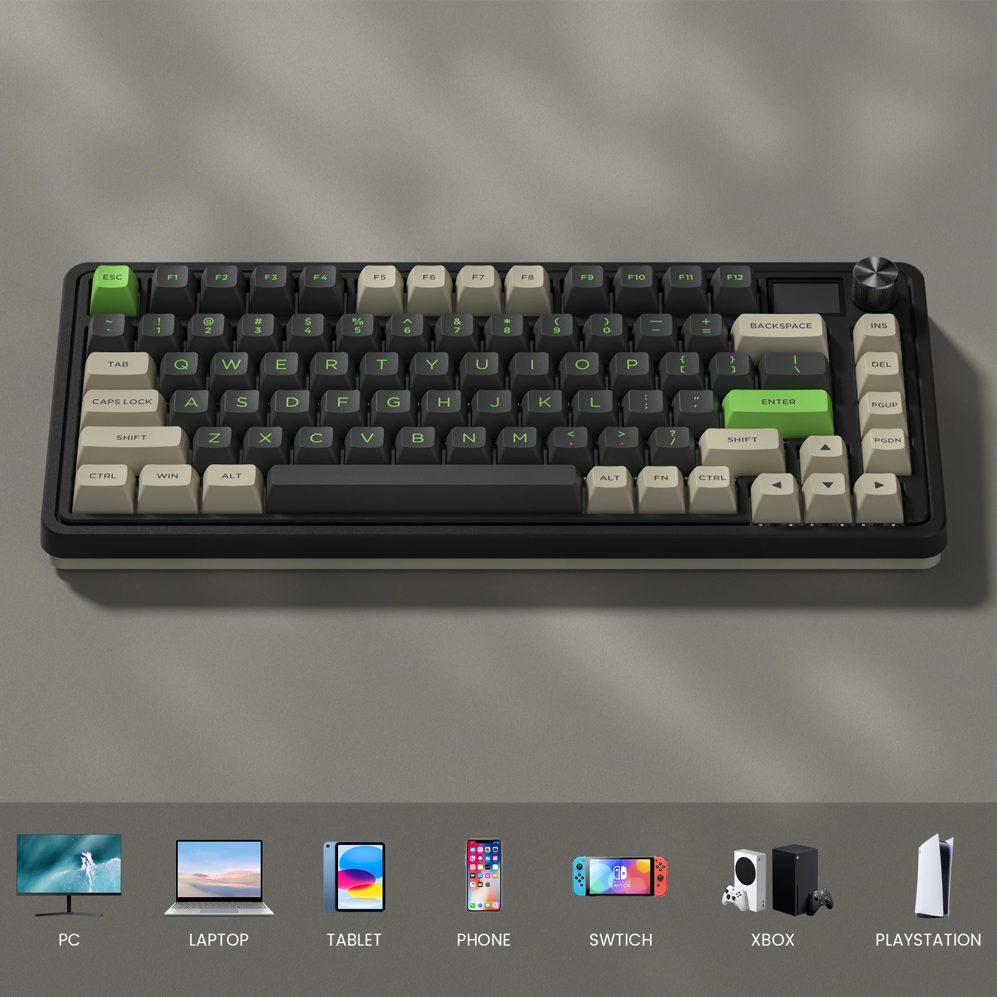 Fl-ESPORT CMK75 Desert Grey Tri-Mode 75% Bluetooth Беспроводная механическая игровая клавиатура с
