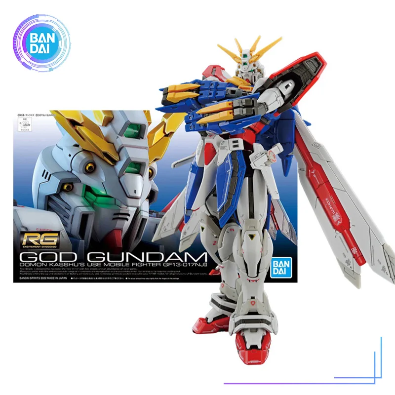 

Набор оригинальных моделей Bandai Gundam, аниме фигурка RG 1/144 God Gundam, коллекция Gunpla, аниме экшн-фигурки, детские игрушки, бесплатная доставка