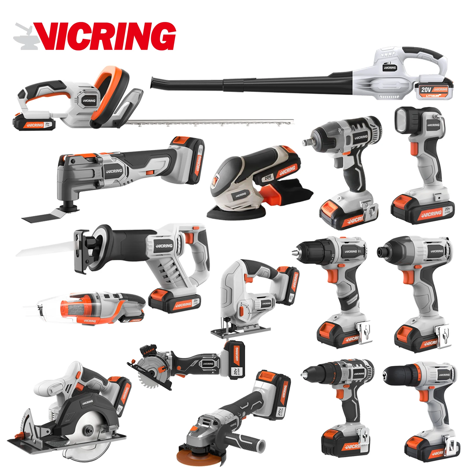 VICRING 16PCPower Tools Household  Combo Power Tool Set