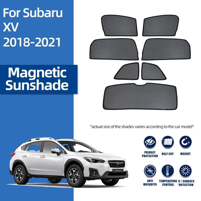 

For Subaru XV 2018-2021 Windshield Car Sunshade Side Window Blind Sun Shade Magnetic Blocker Cover Front Rear Visor Mesh Curtain