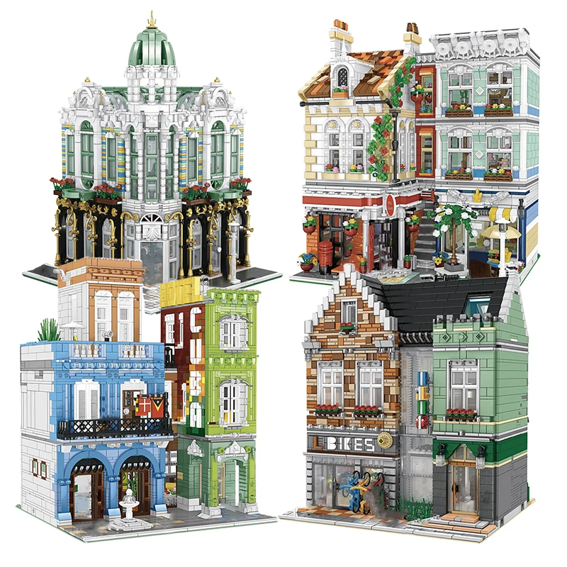 

Mini City Building Blocks Street View Shop Bricks Store MOC Toys Gifts for Kids Children Adult Action Figures Technical