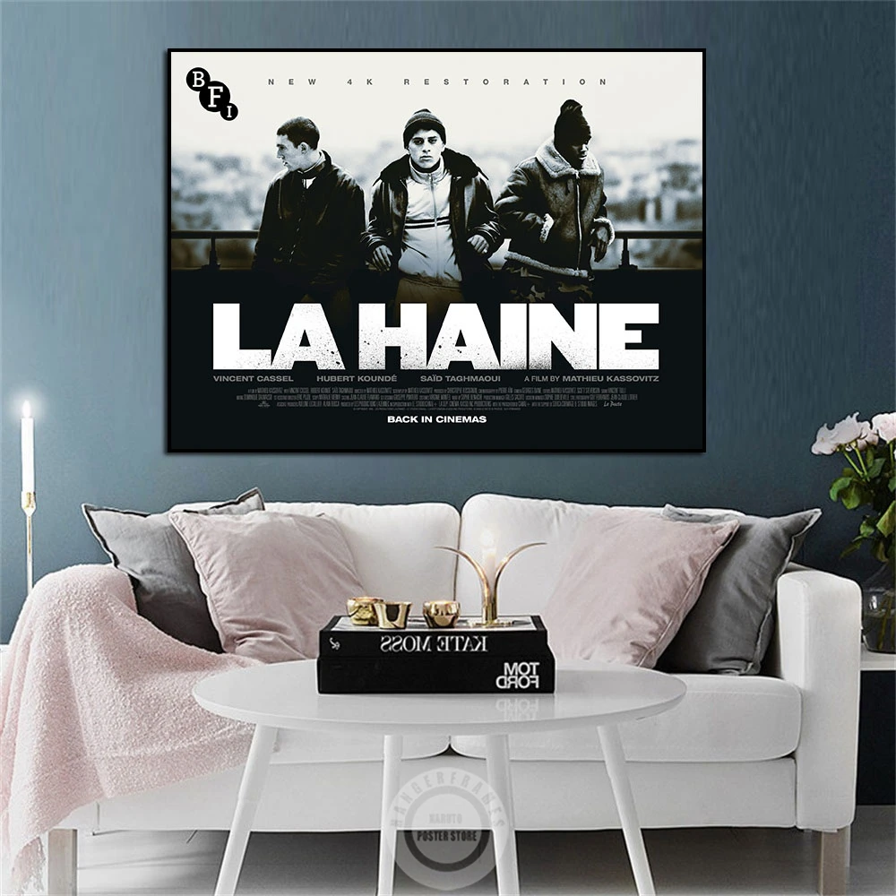 Винтажный постер с надписью The Hate на холсте |