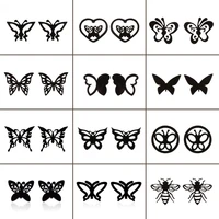 wangao new fashion temperament all match stainless steel butterfly earrings female small fresh hollow small wings butterfly fema
