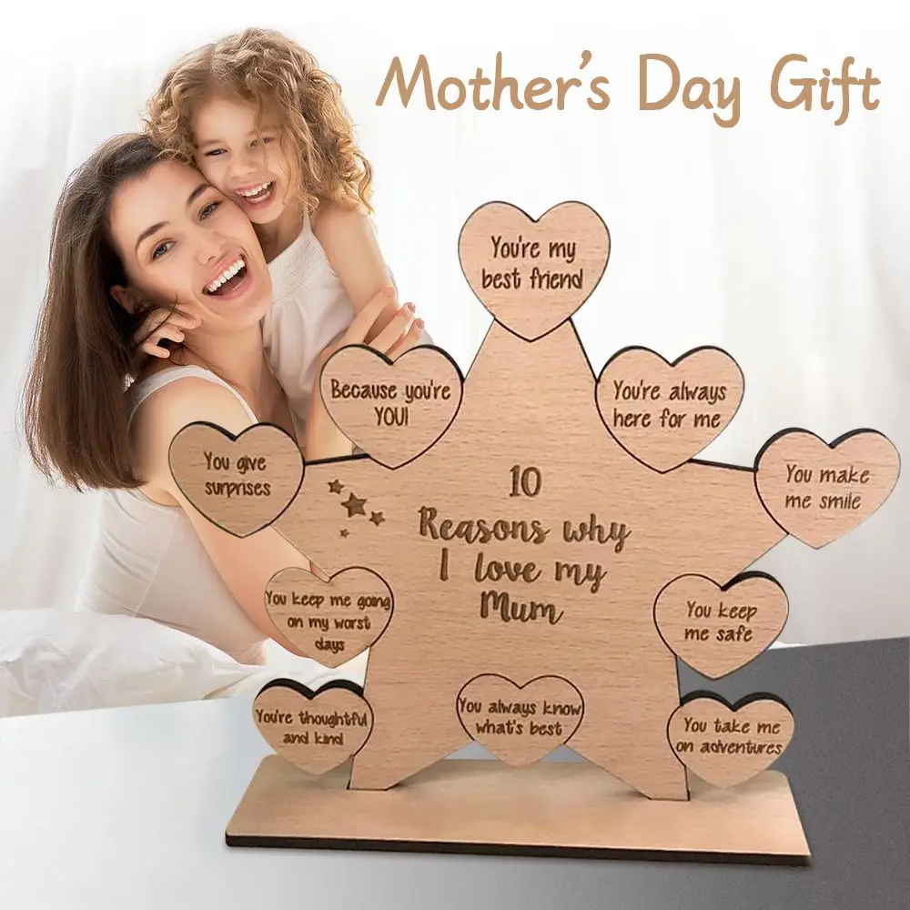 Decor Mother's Day Decorations Handmade Gifts for Mom 10 Reasons Why I Love My Mum Gift Nice Wooden Ornaments | Дом и сад