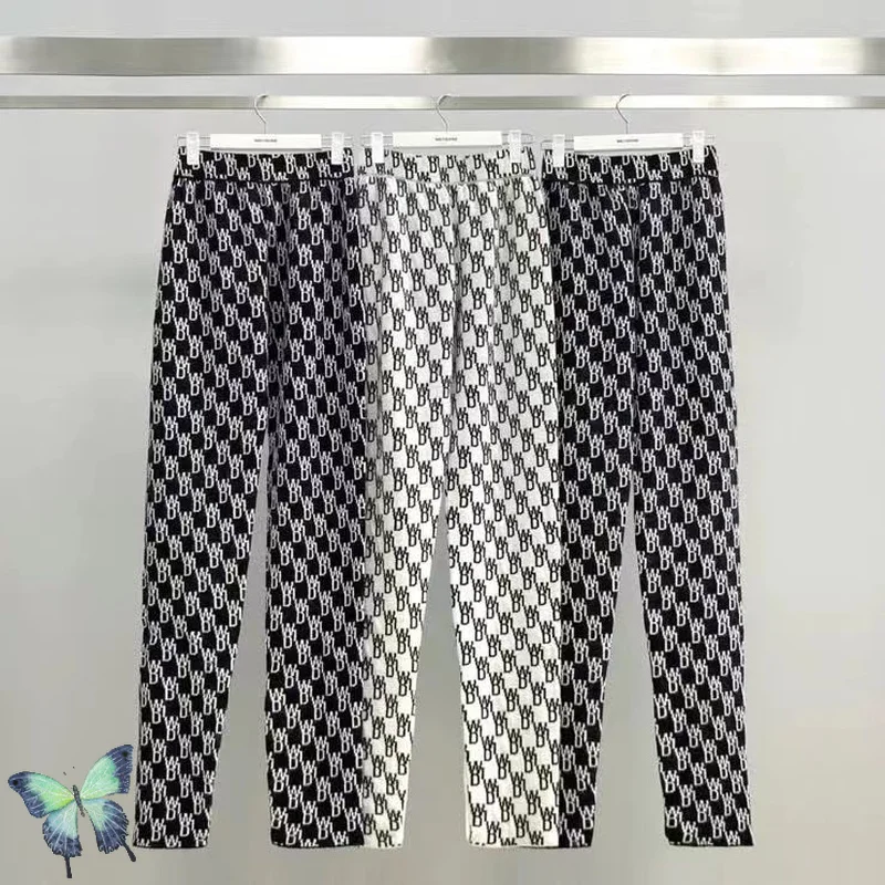 

WE11DONE Knitted Full Printed Logo Wool Trousers Welldone Sweatpants