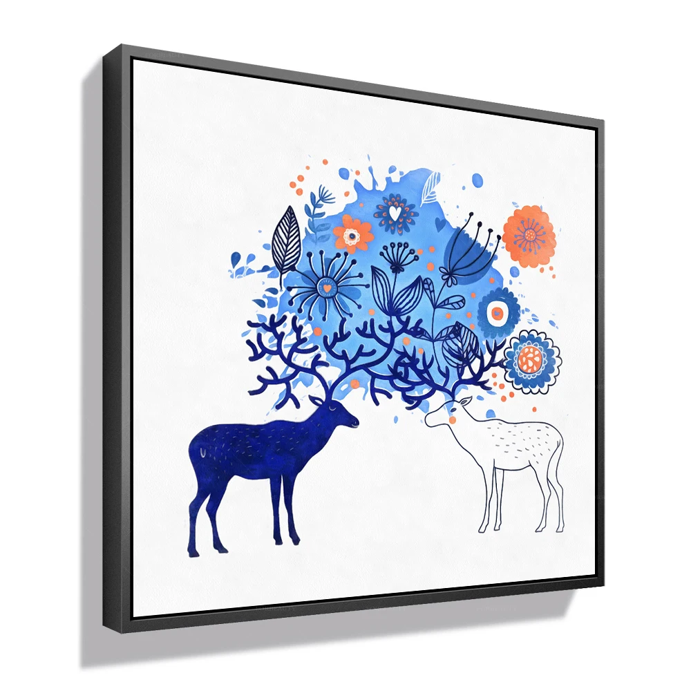 

Forbeauty painting Full of colorful imagination deers for home decor