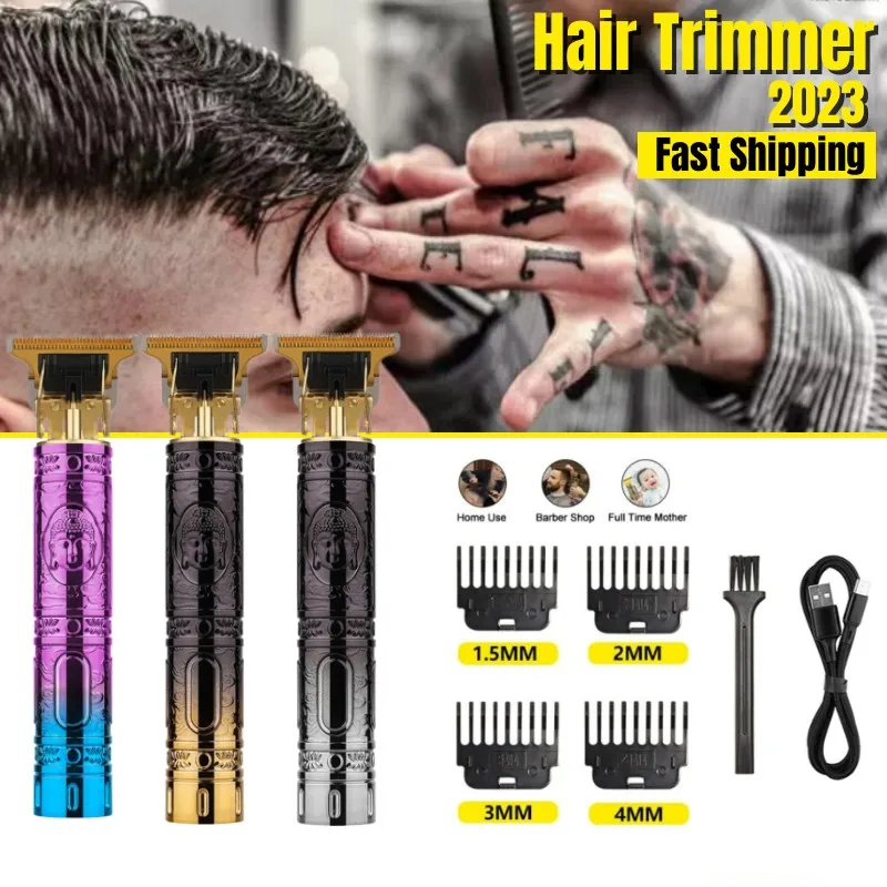 

Vintage T9 Hair Trimmer Machine Cordless Hair Cutter Finishing Machine Beard Clipper Hair for Men Electric Shaver USB