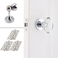 Luxury French Oval Crystal Knobs Privacy Door Locks Interior Bedroom Bathroom Silent Door Knobs Lock Keyless Gold/Chrome