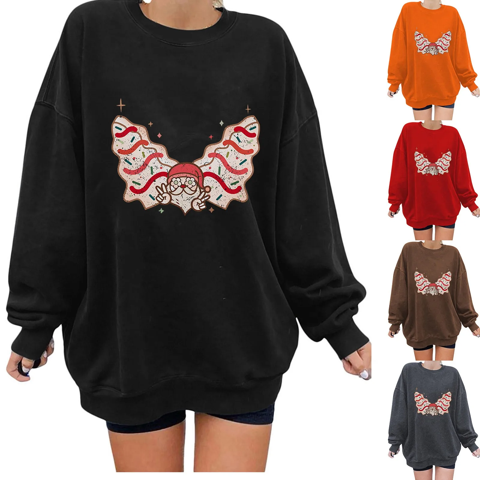 

Женский свитшот с длинным рукавом, с круглым вырезом