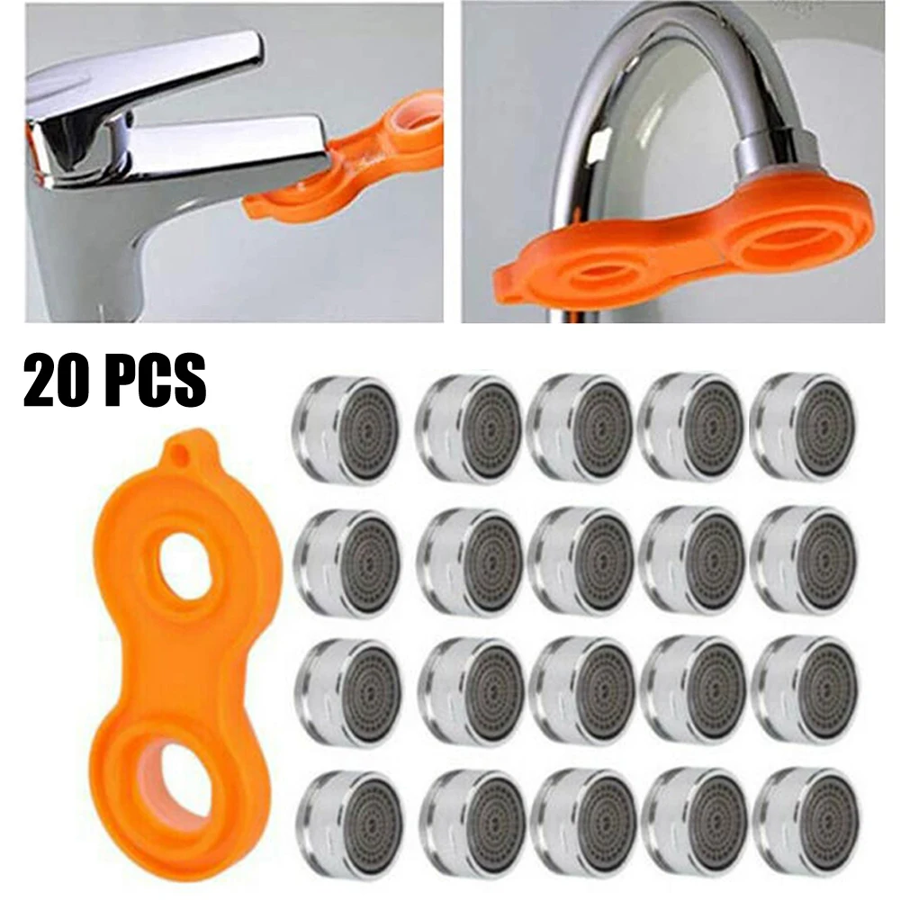 

20Pcs Faucet Aerators Water Saving M24 Aerator Faucet Tap Replace Filter Nozzle With Wrench Bathroom Kitchen Faucet Supplies