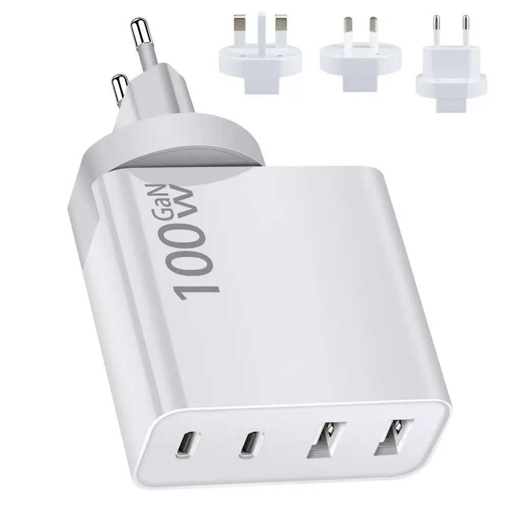 

100W GaN Charger Convertible Plug Folding Pin QC3.0 USB-A Dual Type C PD Fast Charging Adapter for Notebook Mobile Phone Tablet