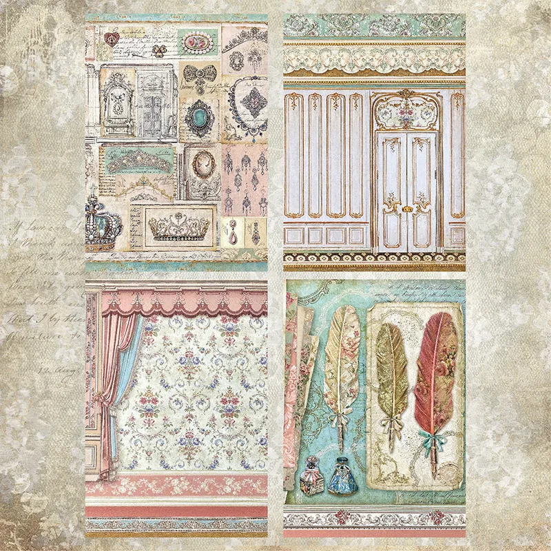 

8 Sheets A5 Retro Jewelry Skirt Scrapbooking Material Hand Account Background Paper Diy Album Scrapbook Papers