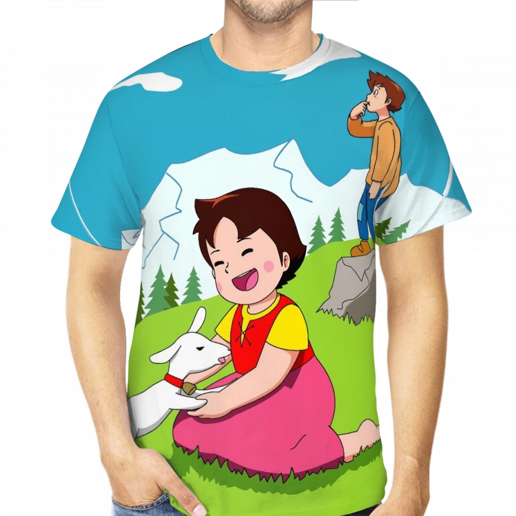 

GoatHeidi the Girl From The Alps Polyester Print Men T Shirt Outdoor Sports Quick-drying Clothes Casual T-Shirt Street Tees