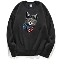 usa american shorthair cat hoodie sweatshirts men sweatshirt jumper hoody hoodies streetwear winter autumn pullover crewneck