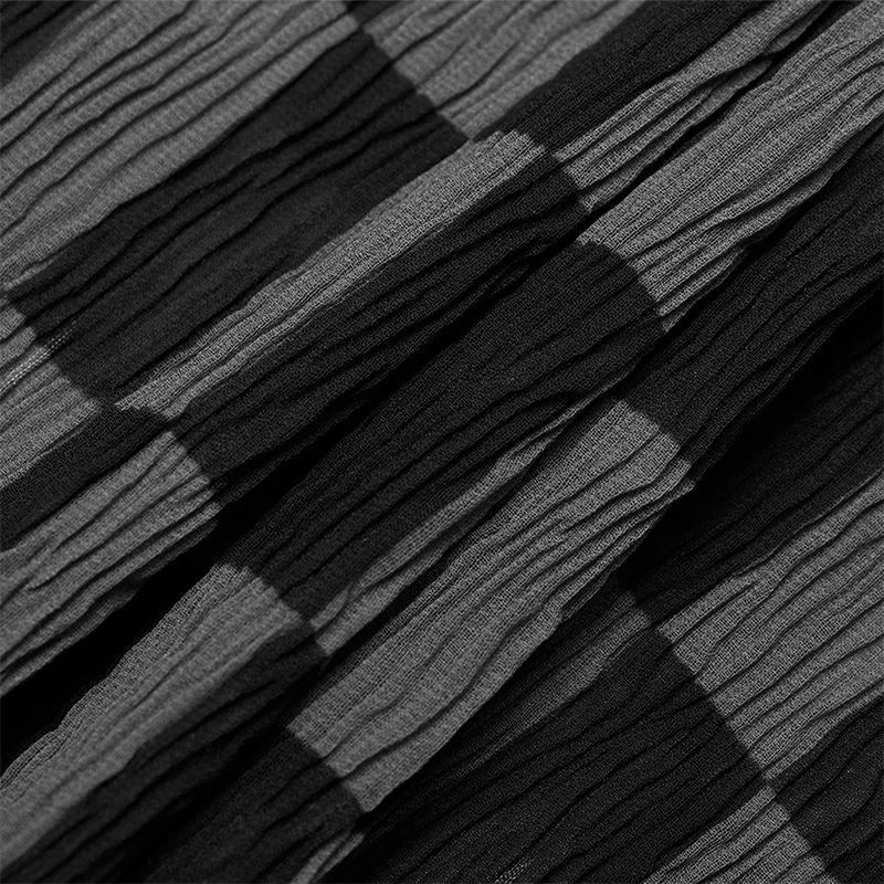 Женская плиссированная футболка в стиле панк-рейва с воротником-стойкой