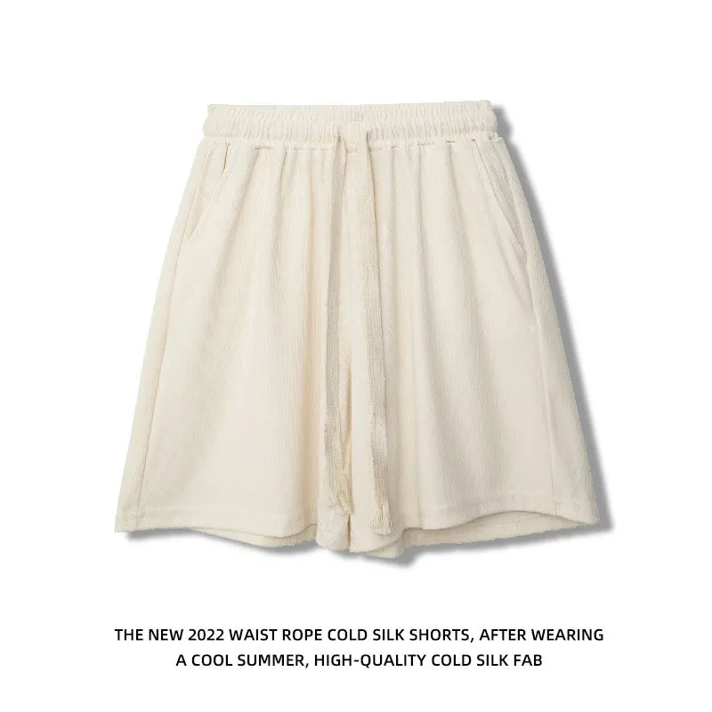

Ice Silk Sports Shorts Women's 2023 new Summer Thin High Waist Casual Bermuda Loose Slim Pants Half White Pants womens shorts