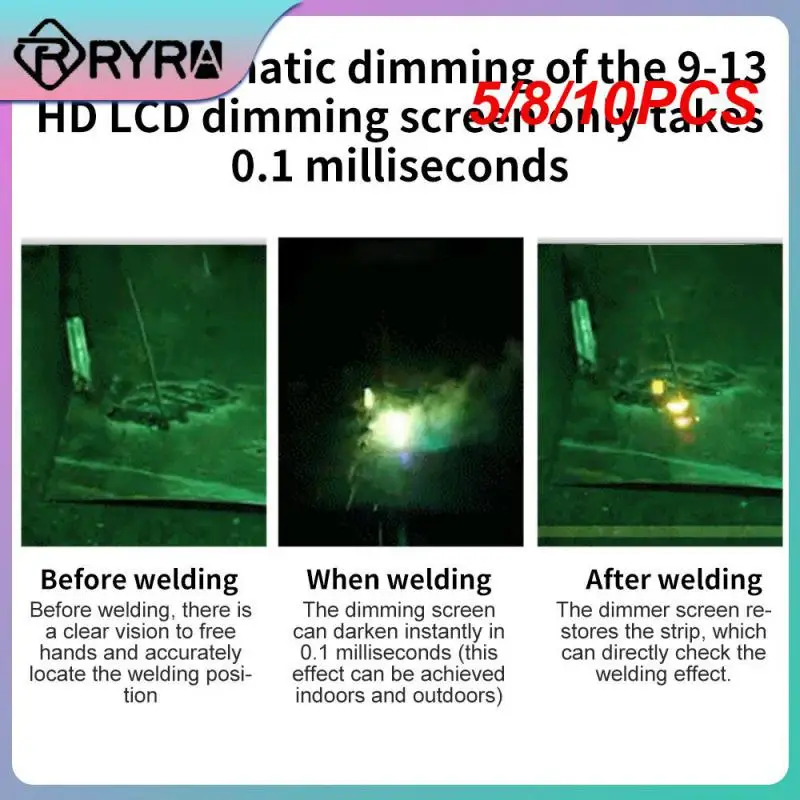 

5/8/10PCS 1 Pcs Splash Proof Lenses Auto Darkening Filter Solar Dimming Protection Welder Goggles Automatic Dimming