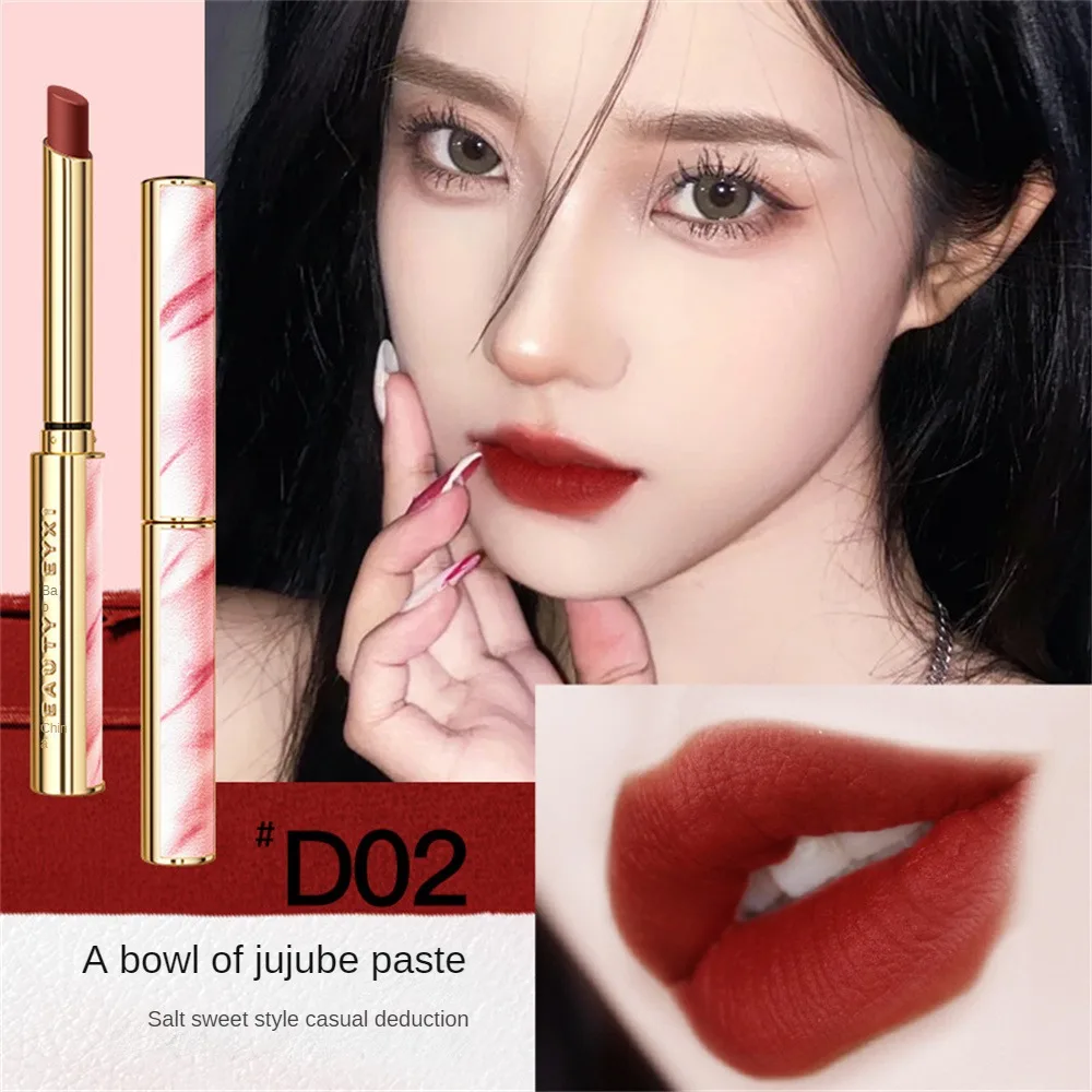 

Velvet Water Light Mirror Lipstick Thin Tube Lipsticks Sexy Red Brown Pigments Makeup Long Lasting Profissional Women Lip Glaze
