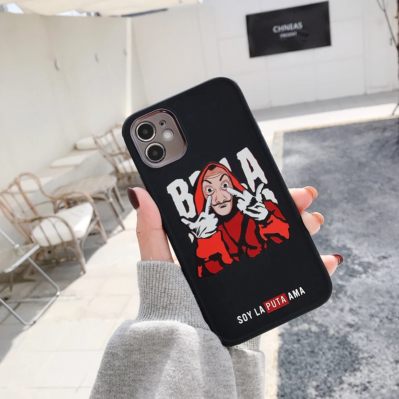 

Spain TV Money Heist House Paper La Casa de papel Phone Case For iPhone 12 11 13 Pro Max Mini X XS MAX XR 7 8 Plus SE Soft Case