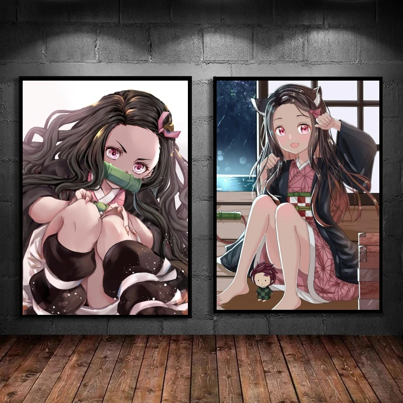 

Японские Аниме картины на холсте рассекающий демонов камадо незуко комиксы Картины Современная Гостиная Искусство Рождественские подарки Декоративные