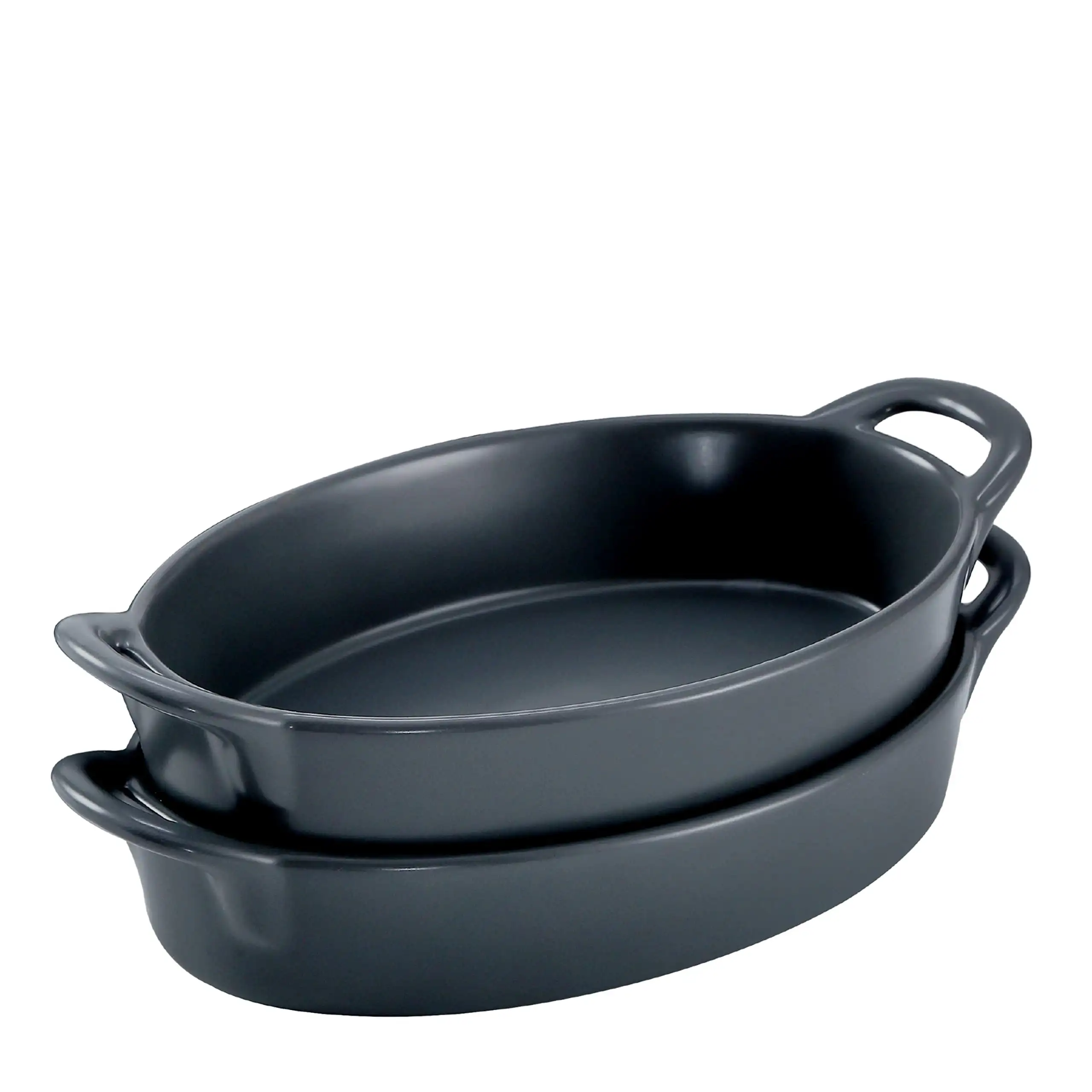 

Set Of 2 Oval Au Gratin 10" X 6" Baking Dishes Lasagna Pan Ceramic | 1