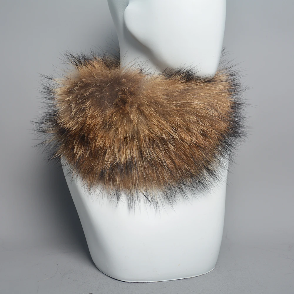 2023 Women’s Winter Warm Real Fox Fur Scarf Fur Headbands Fox Fur Scarves Luxury Neck Warmer Good Elastic Natural Fur Mufflers images - 6