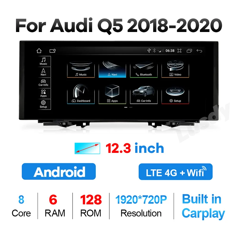 

Автомагнитола на Android 14, мультимедийный плеер с GPS-навигацией для Audi Q5 2018-2020, стерео, видео, CarPlay, сенсорный экран, головное устройство