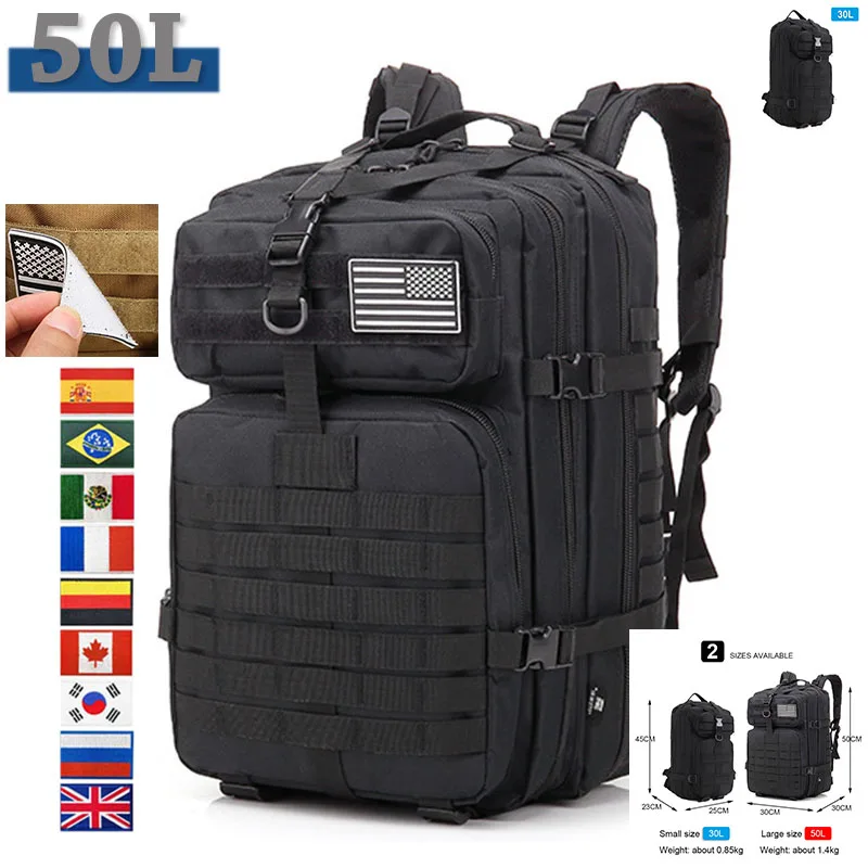 

Армейский Охотничий Тактический рюкзак для мужчин большой вместимости 50 л Военная походная сумка маленький 30 л 3P штурмовый рюкзак для кемпинга рыбалки