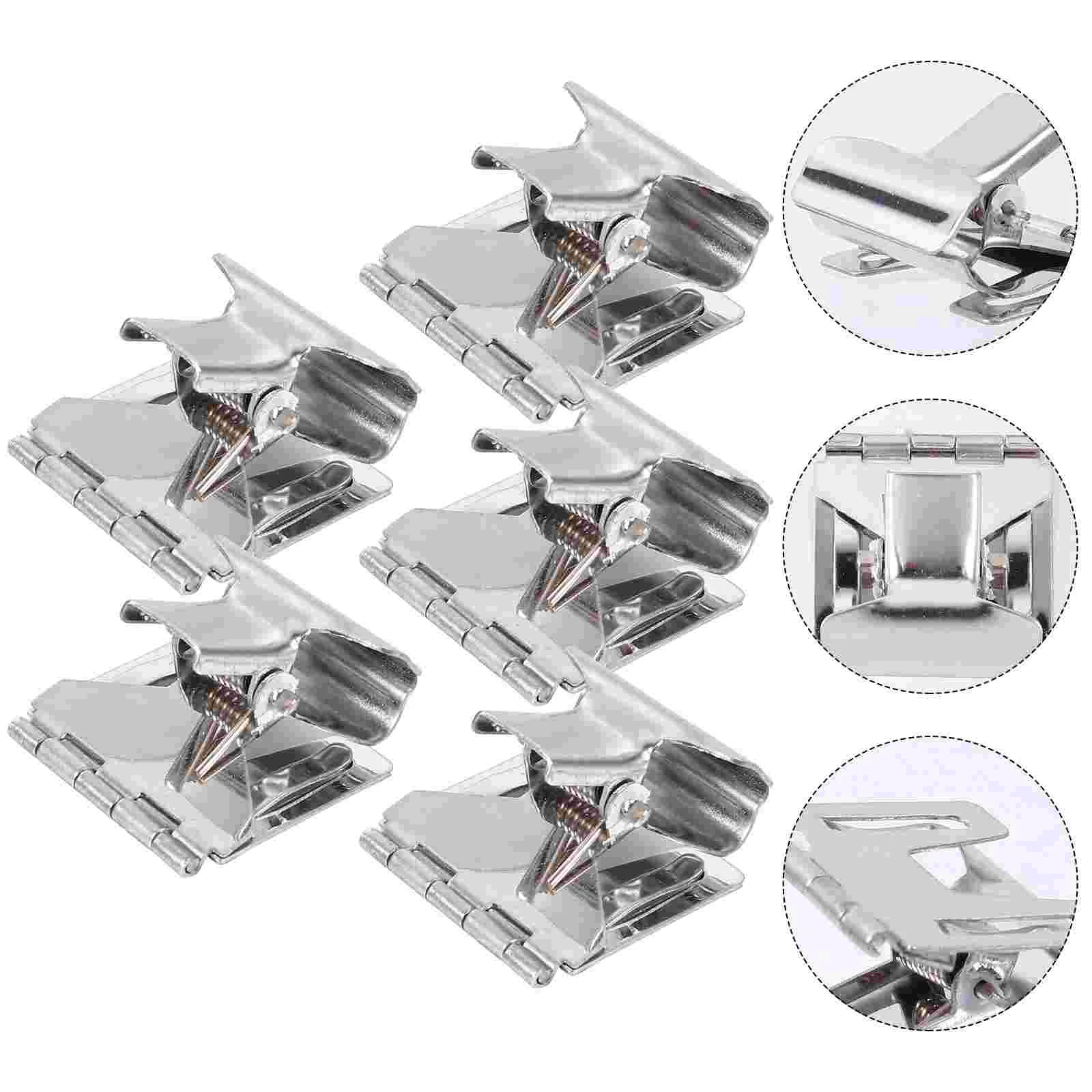 

5 Pcs Price Tag Clip Shelf Label Holder Clamp Supermarkets Display Clips Ad Folder Clamps Electroplated Iron Promotional