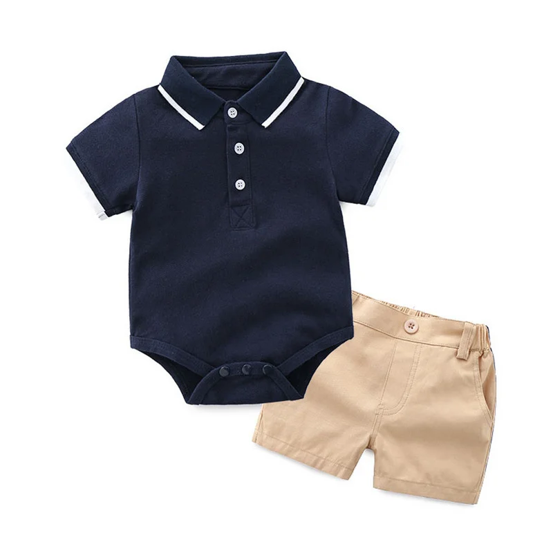 

Модная одежда для маленьких мальчиков 2020, боди с коротким рукавом + шорты, 2 шт., нежный комплект детской одежды, новинка