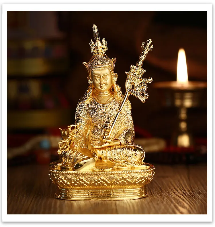

15 см высотой # GRECO-BUDDHIST домашний офисный талисман эффективная защита семьи # Непал, Тибет, Индия падмасамбхава Будда статуя