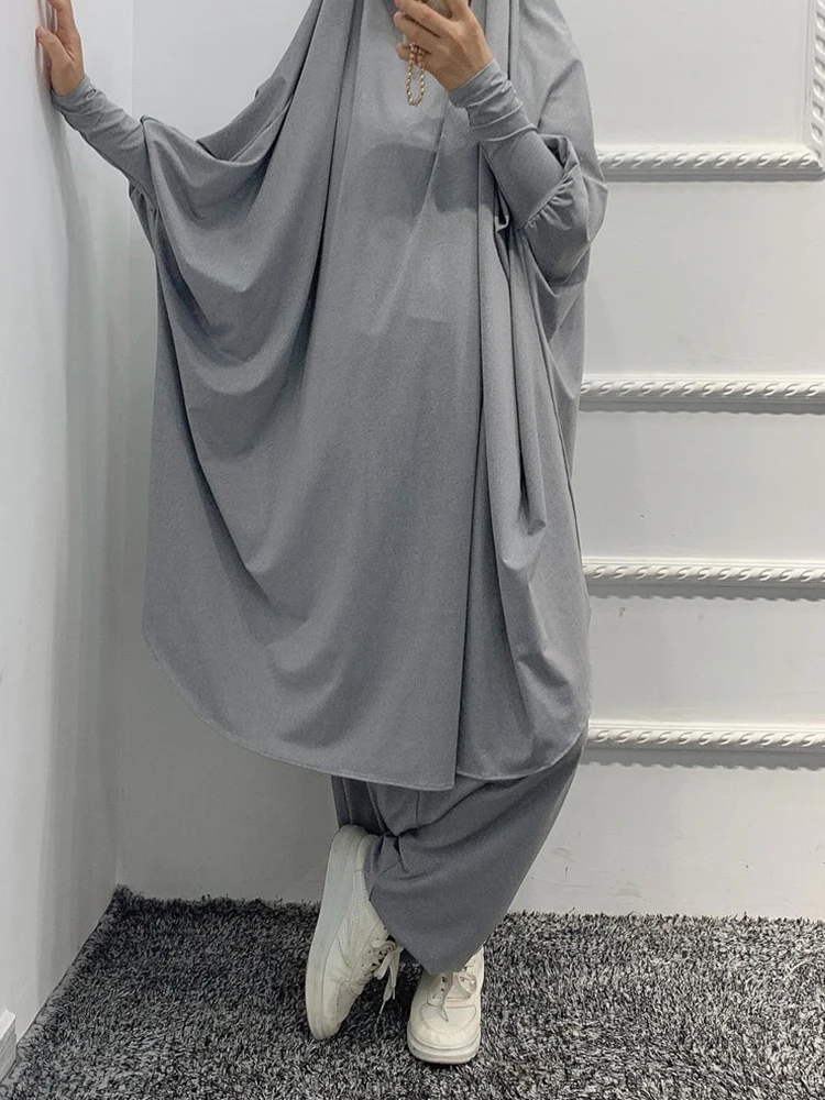 ИД мусульманская женская молитвенная одежда комплект из 2 частей шаровары штаны химар цзилбаб абайя полное покрытие Рамадан платье абайя s ...