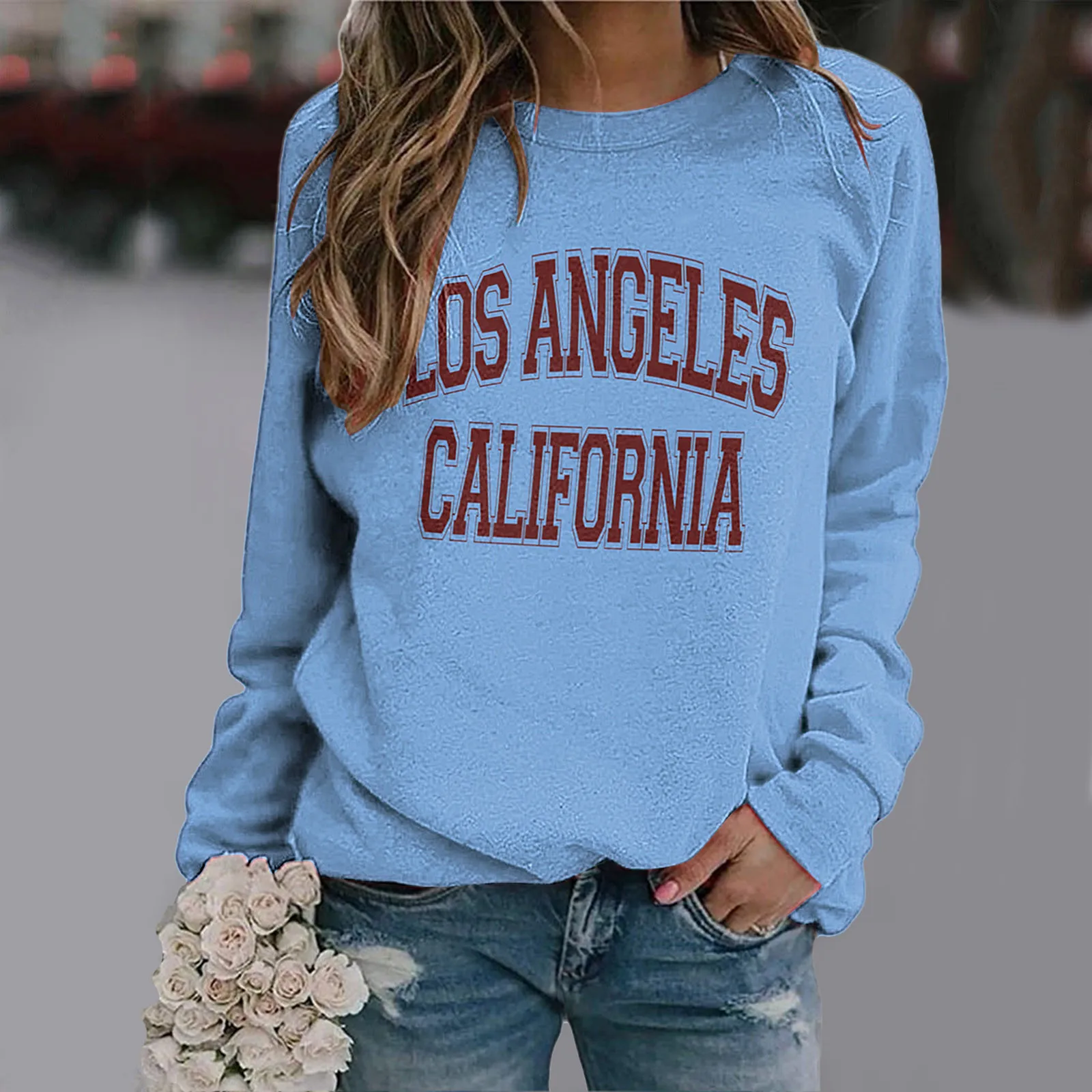 

Hoodes For Women Casual Full Zip Pullover Tops Round Neck Loose Hooded Fit Long Sleeve French Sweatshirt Women Color up