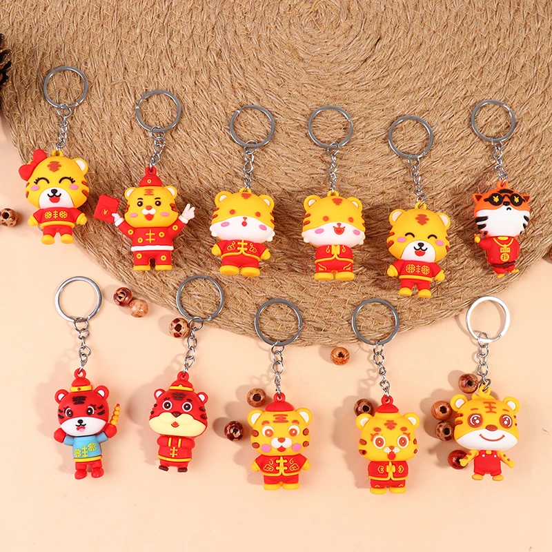 

Year Of The Tiger Keychain Lucky Lucky Mascot Cartoon Tiger For Women Cute Bag Ornaments National Style Creative New Year Gift