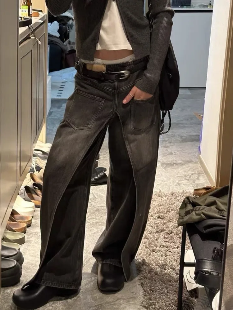 [Яоин] Новые потертые утягивающие передние и задние деконструированные