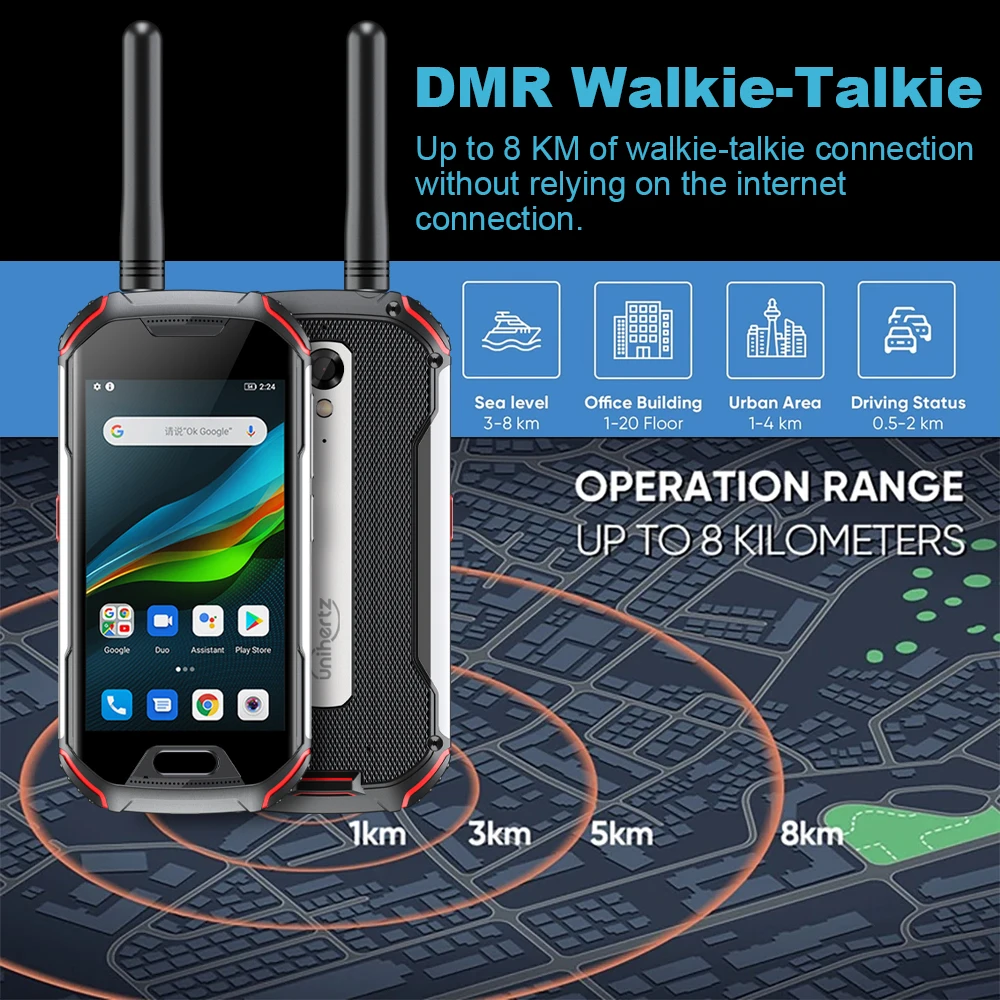 Unihertz Atom XL IP68 Rugged Waterproof Cellphones 6GB 128GB Android 10 Mobile Phone DMR Walkie-Talkie Smartphone 4300mAh NFC