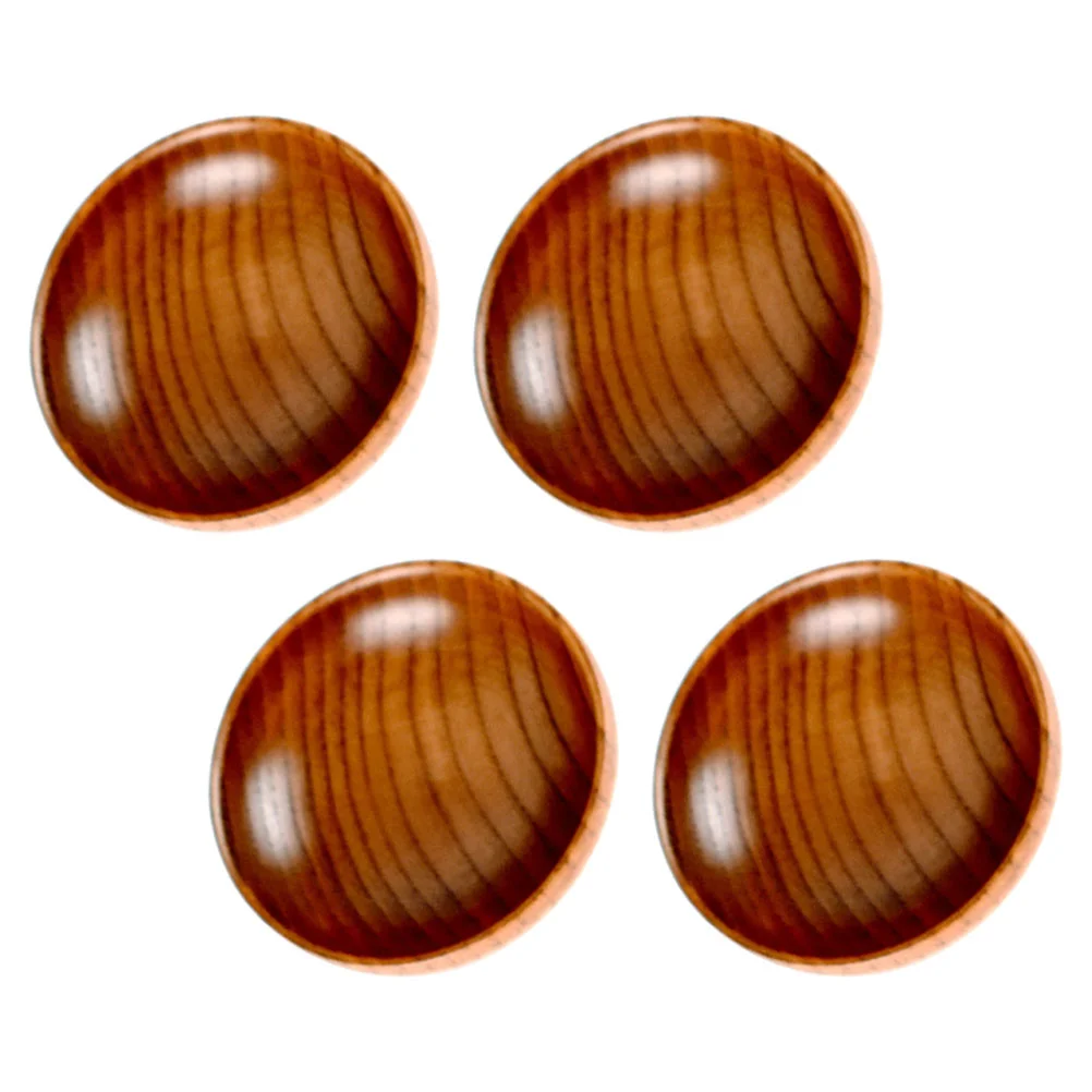 

4 Pcs Dip Bowl Tableware Small Wooden Bowls Soy Sauce Round Shaped Condiment Sushi