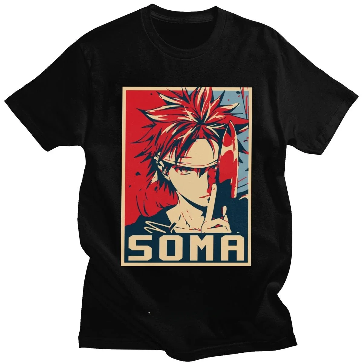 Приталенная футболка из чистого хлопка потрясающие Shokugeki No Soma в стиле Харадзюку