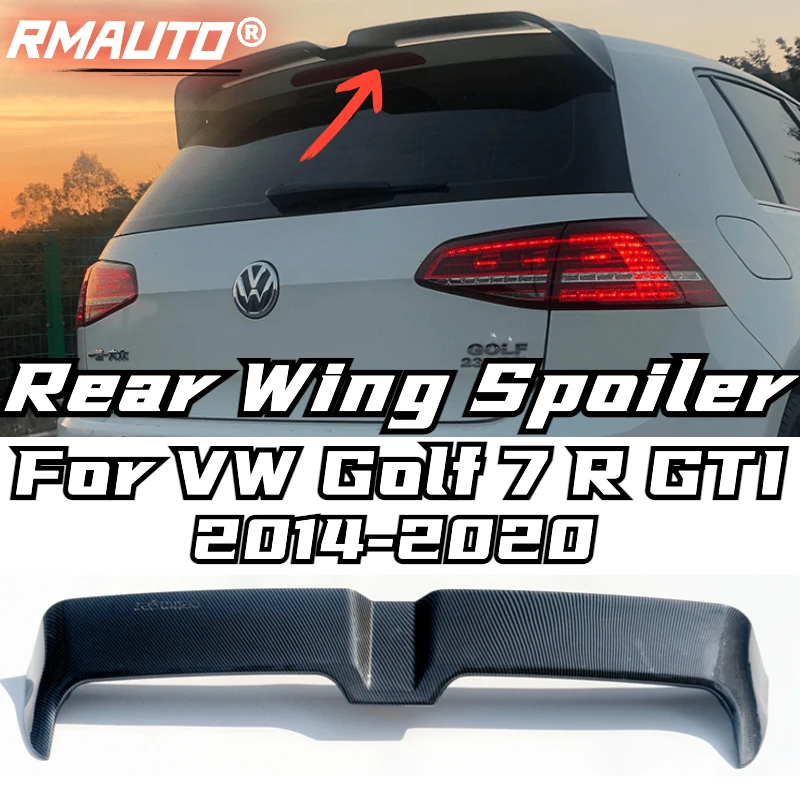

Автомобильный задний спойлер RMAUTO, крыло, диффузор для губ из углеродного волокна для Volkswagen VW Golf 7 GTI R Line MK7 MK7 2014-2020, задний спойлер для крыла