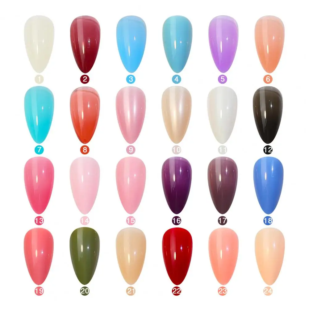 

Beautiful Fake Nails Medium Length Diverse Styles Matte Soft Gel Nail Tips 24 Grids Glue on Nails Nail Salon Accessories