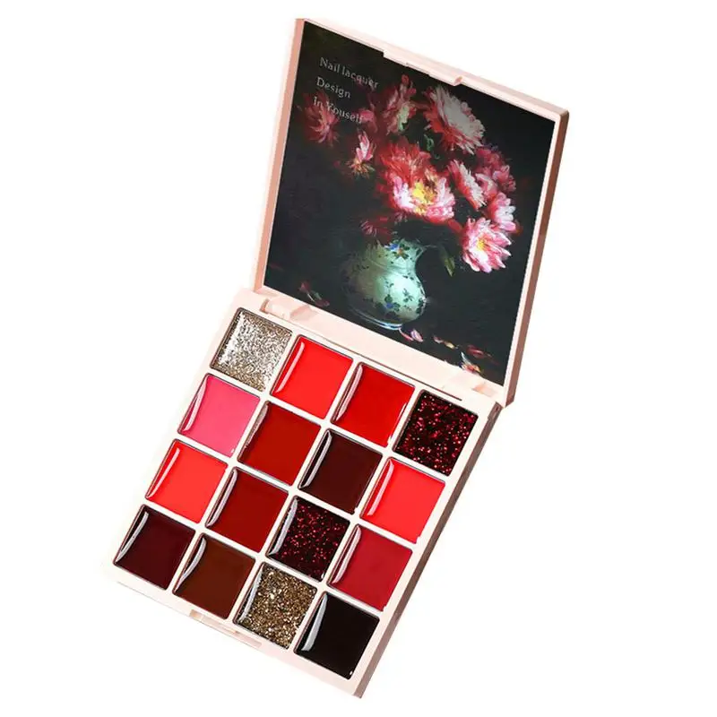 

Однотонный клей для ногтей, 16 цветов, однотонный кремовый гель для ногтей, ярко пигментированный гель для ногтей, набор для домашнего маникюрного салона, 16 цветов