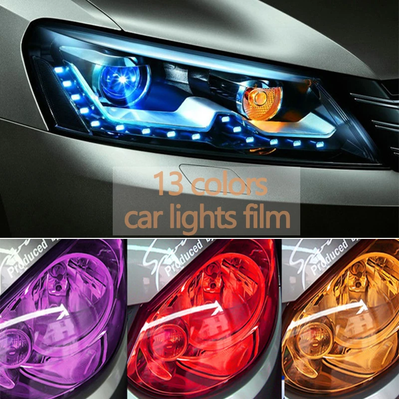 

30/40*60cm Car lights film Stickers Car Headlights Taillight Tinting Sheet Sticker Side Waterproof Brake Light Film Accessories