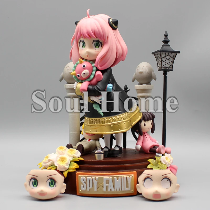 

19CM Anime Spy×Family Anya Forger Street Lamp Cute Girl GK Figurine PVC Action Figures Collection Model Doll Toys Christmas Gift