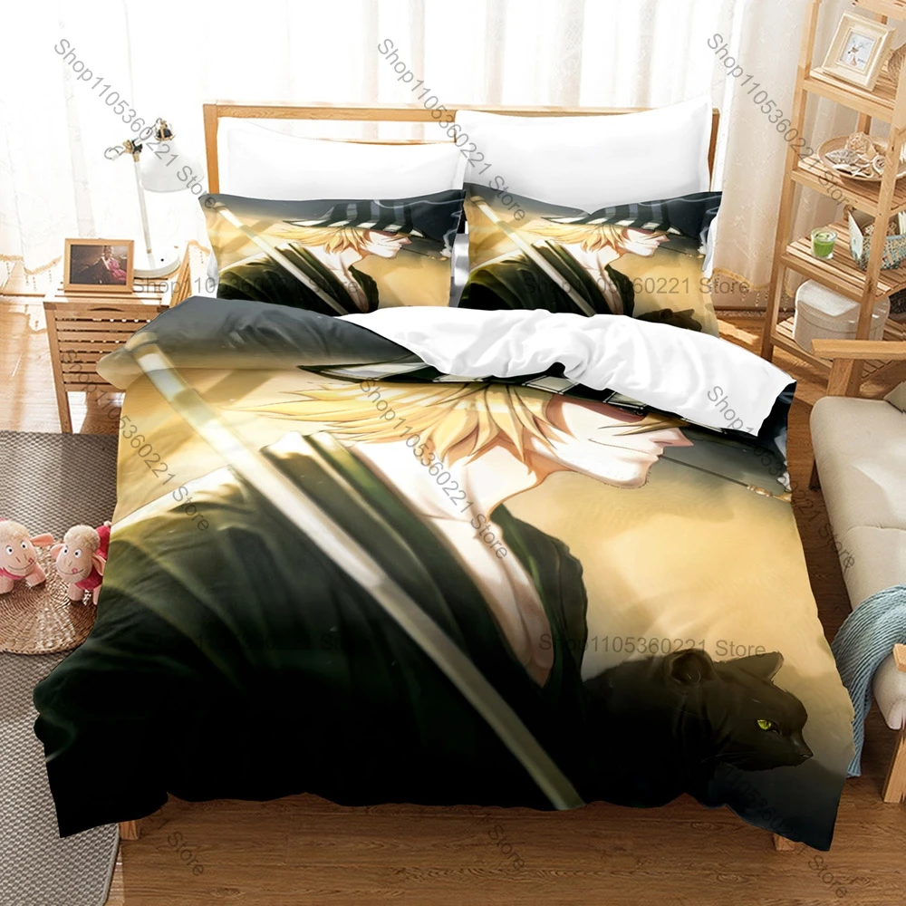 Фото Комплект постельного белья Urahara Shop Kisuke Vintage Bleach Anime Merch: 1 пододеяльник + 2 наволочки, мягкая микрофибра №5