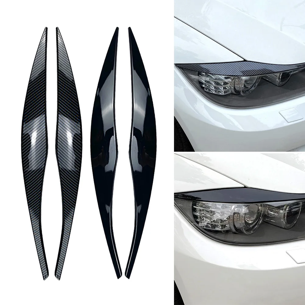 

2Pcs Car Headlight Eyebrows Eyelid Trim Hot Sale Black Plastic For BMW 3 Series E90 E91 2005-2011 Car Accessories