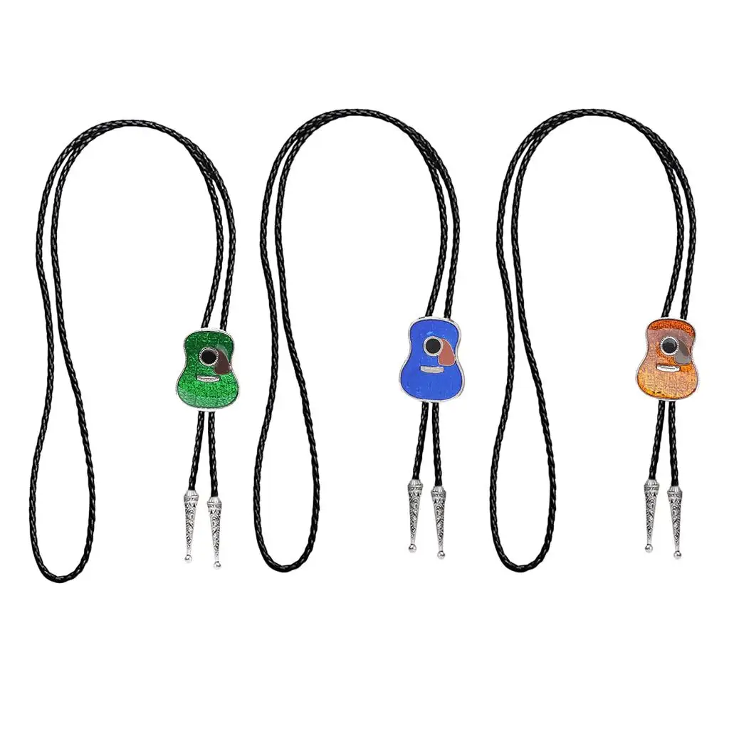 

Western Cowboy Bolo Tie Country Music Guitar Shape Bolo Tie Necklace Jewelry