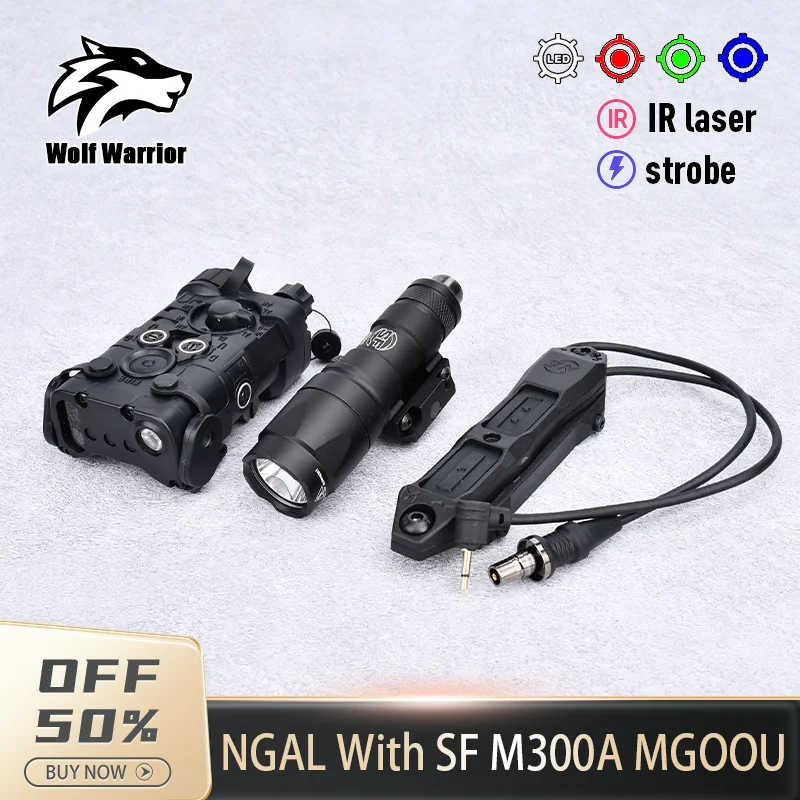 WADSN Tactical NGAL Red Green blue Laser M600 M600U M300 M300A Flashlight White Scout LED Light Airsoft Accessories ﻿