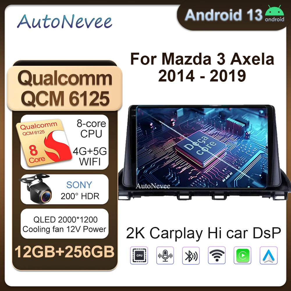 Авто радиоприемник Android 13 для Mazda 3 Axela 2014-2019 навигация автомобильный